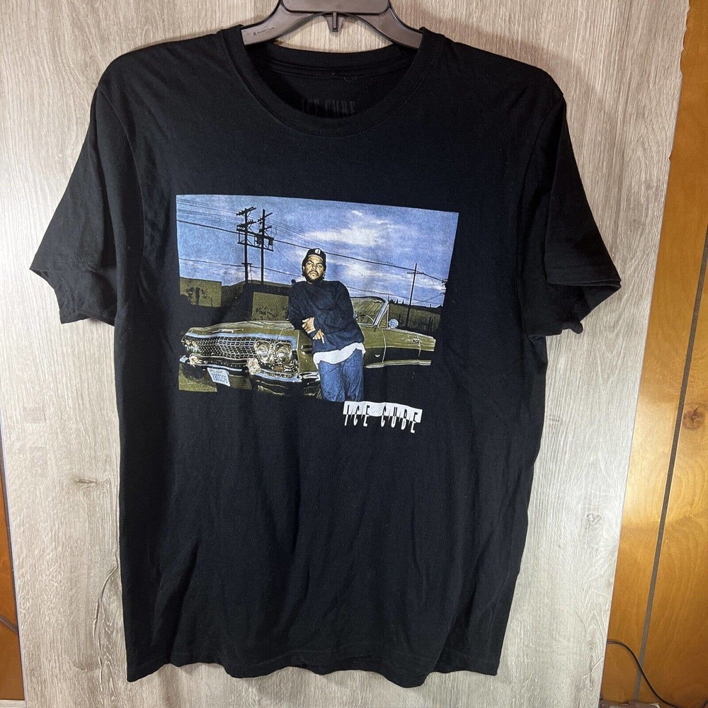 Ice Cube T-Shirt Men's Size XL Black Large Graphic Tee Retro Hip Hop Rapper